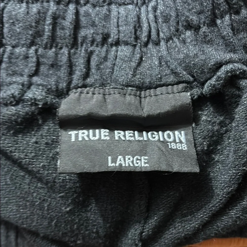True Religion Black Sweatpants with Gray Logo